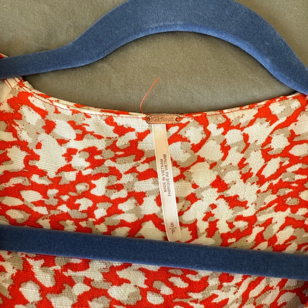 Free People Orange and White Mini Dress - Picture 4 of 4